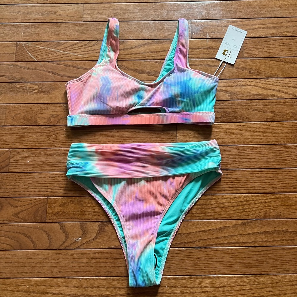 High waisted Tie dye swim set